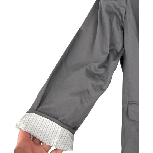 Lane Bryant Single-Button Striped Cuffs Gray Blazer Women's Size 22 - Picture 5 of 10